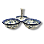 B43 Bunzlau drie vaks schaal met handvat 2415X Overige Schalen